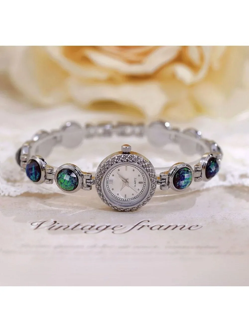 Women's Silver Crystal Diamond Bracelet Watch Stainless Steel Luxury Quartz